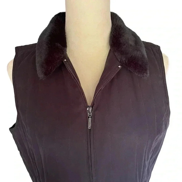 EP Pro Black Golf Puff Sleeveless Vest Faux Fur Collar Women Size M - Picture 4 of 7
